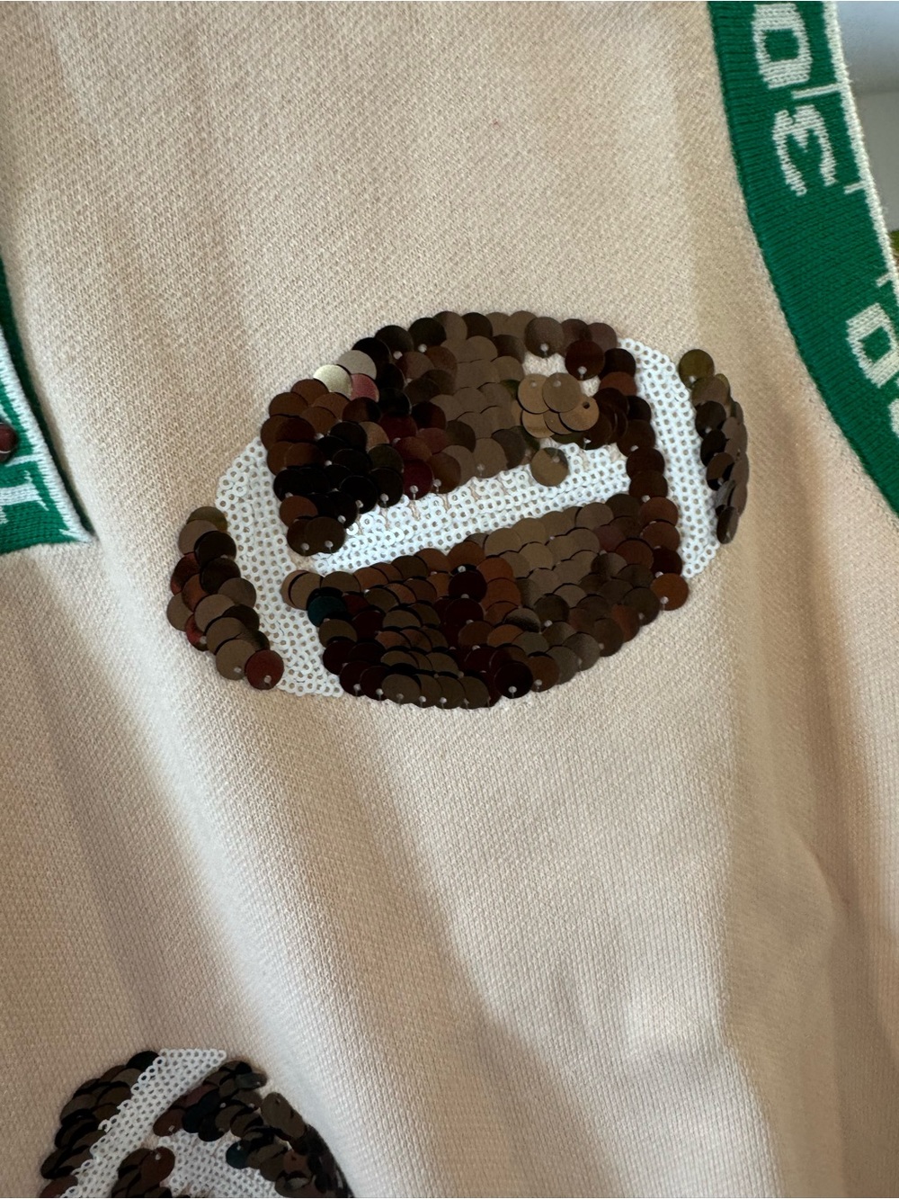 QUEEN OF SPARKLES Sequin Football Polo Tank- brand new, never worn. - Picture 4 of 9
